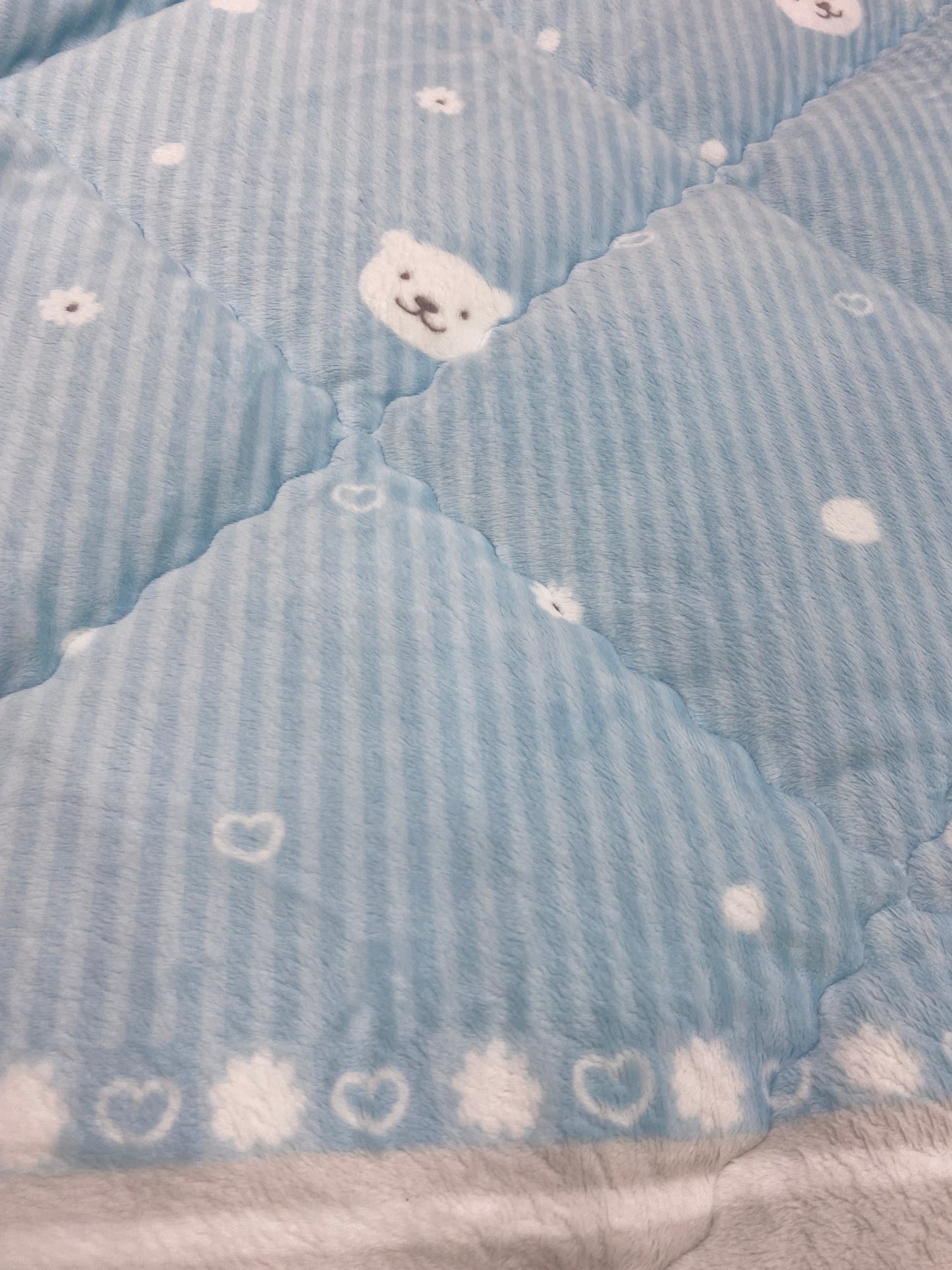 [Kozy House] 5mm Microfibre Burn-out Polar Bears Blanket S/D