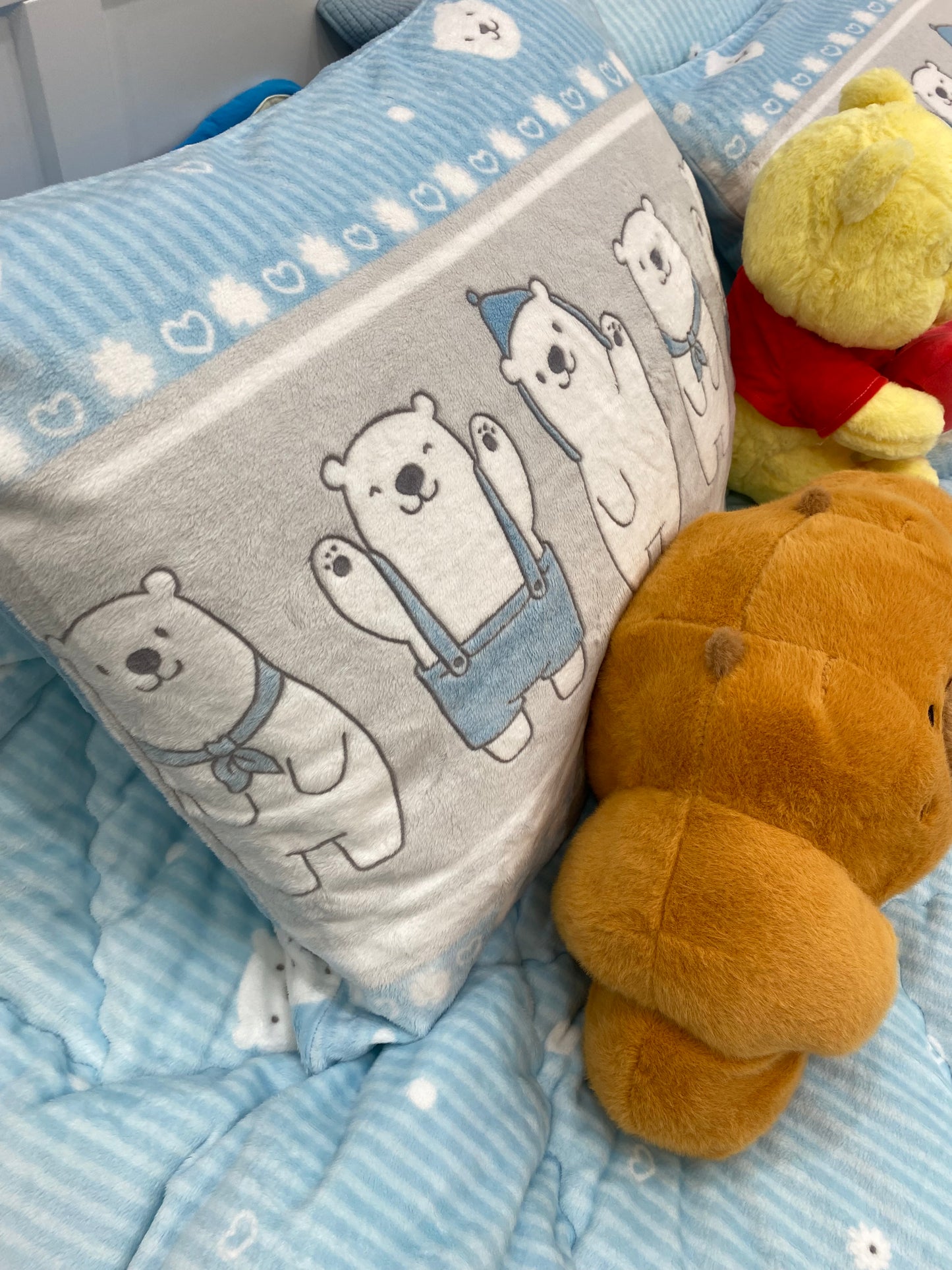 [Kozy House] 5mm Microfibre Burn-out Polar Bears Blanket S/D