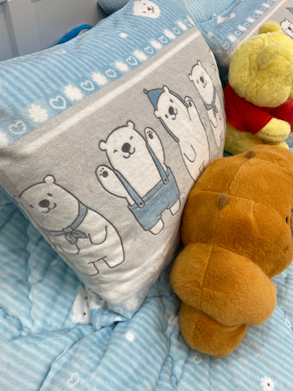 [Kozy House] 5mm Microfibre Burn-out Polar Bears Blanket S/D