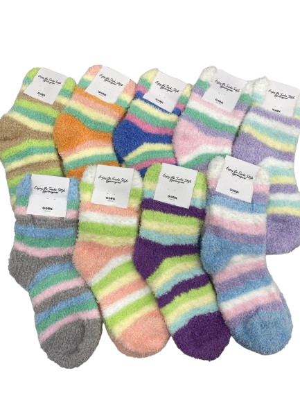 [Kozy House] Cozy Patel Fuzzy Sleeping Korean Bed Socks Size 2-8