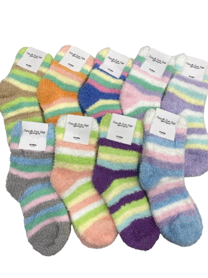 [Kozy House] Cozy Patel Fuzzy Sleeping Korean Bed Socks Size 2-8