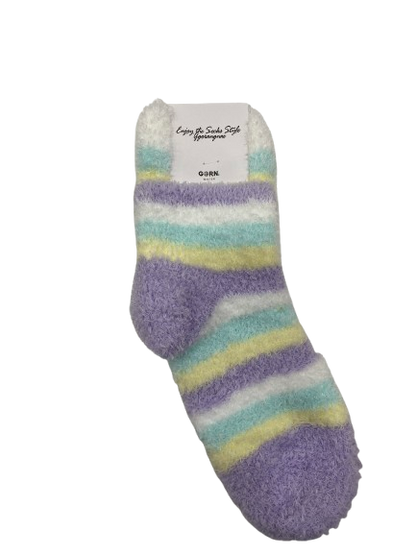 [Kozy House] Cozy Patel Fuzzy Sleeping Korean Bed Socks Size 2-8