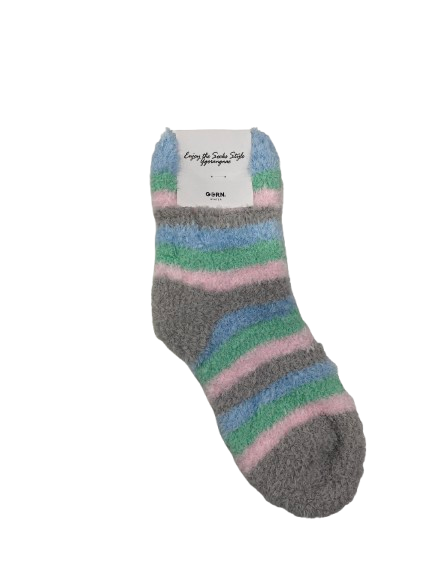 [Kozy House] Cozy Patel Fuzzy Sleeping Korean Bed Socks Size 2-8