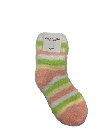 [Kozy House] Cozy Patel Fuzzy Sleeping Korean Bed Socks Size 2-8