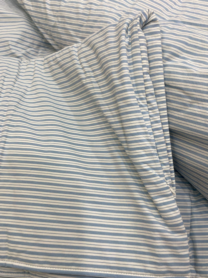 [Kozy House] Korean 60s Bio-Washed Cotton Comforter – Blue Stripe | Queen