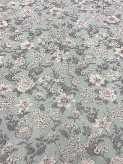 [Kozy House] Korean Ice Cool Summer Blanket -7.9ºC - Mint Floral Pattern Q/K