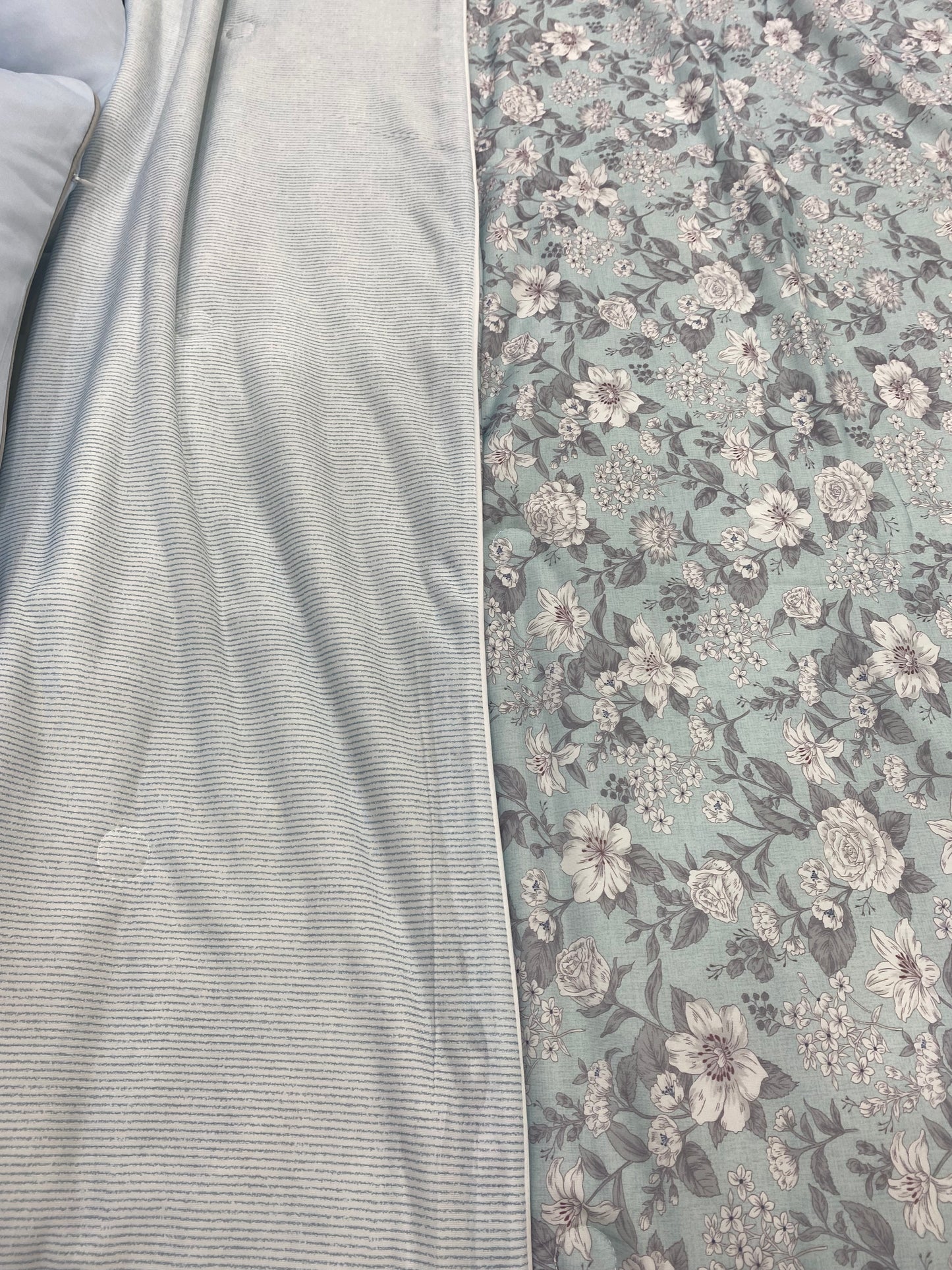 [Kozy House] Korean Ice Cool Summer Blanket -7.9ºC - Mint Floral Pattern Q/K