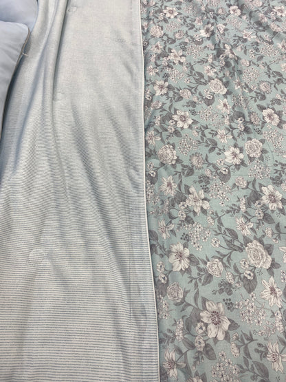 [Kozy House] Korean Ice Cool Summer Blanket -7.9ºC - Mint Floral Pattern Q/K