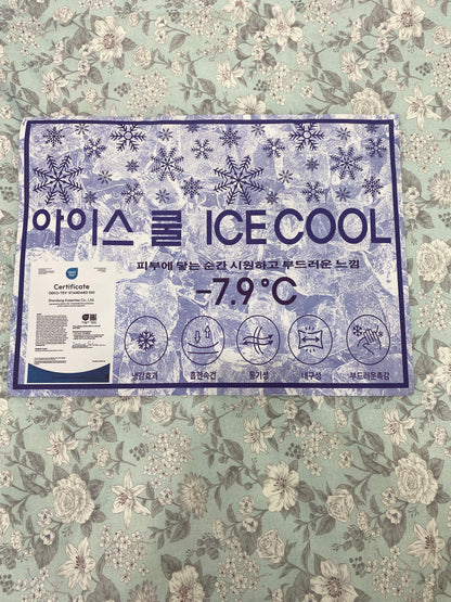 [Kozy House] Korean Ice Cool Summer Blanket -7.9ºC - Mint Floral Pattern Q/K