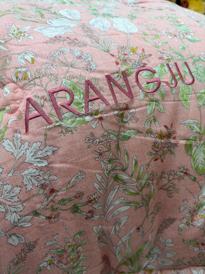 Arangju Korean Cotton Floral Comforter – Peach Coral