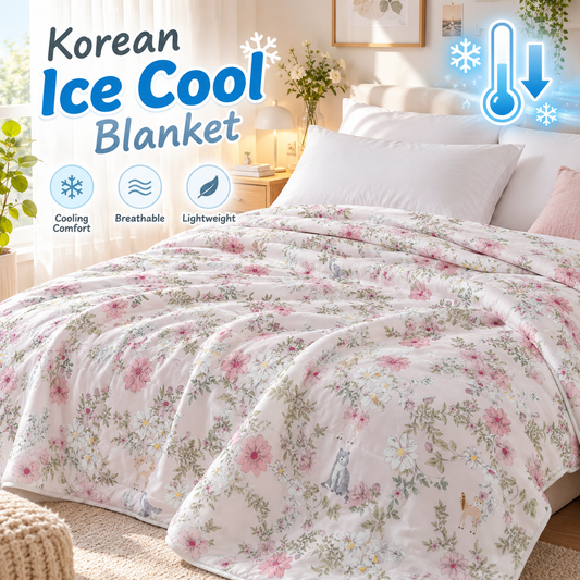 Korean Ice Cool Summer Blanket – Floral and Woodland Animals