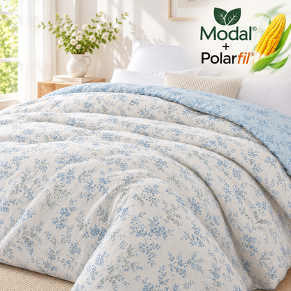 Korean 100% Modal Floral Comforter with Corn Fibre Polarfil Filling