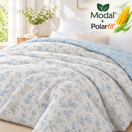 Korean 100% Modal Floral Comforter with Corn Fibre Polarfil Filling
