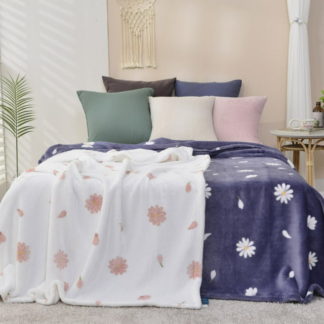 [Kozy House] Daisy Flowers Mink Microfiber Blanket