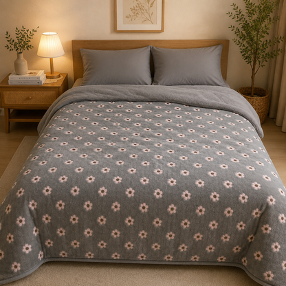 [Kozy House] Korean Fleece Microfibre Winter Blanket - Daisy Q