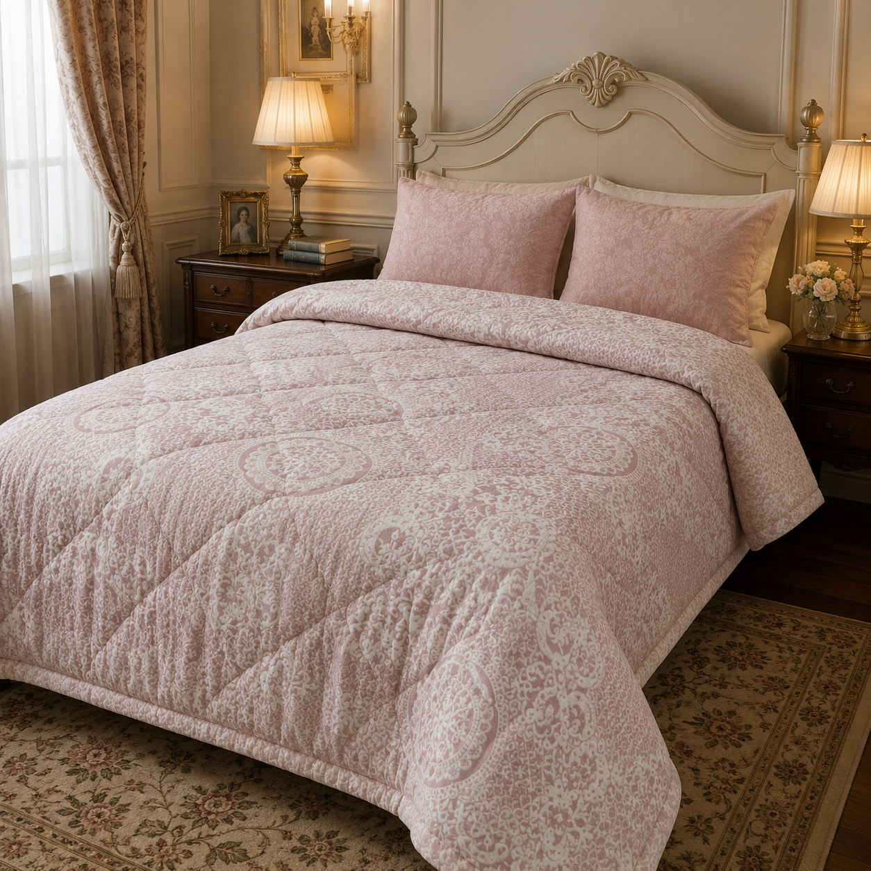 [Kozy House] Classic Damask Korean Microfibre Winter Blanket Q