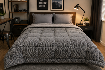 [Kozy House] Korean Fleece Microfibre Winter Blanket - Square Pattern Q