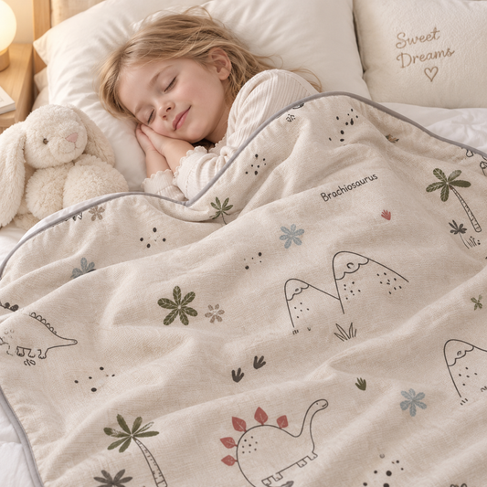 Korean Kids Cooling Blanket – Dinosaur Summer Blanket for Kids 100 x 120cm