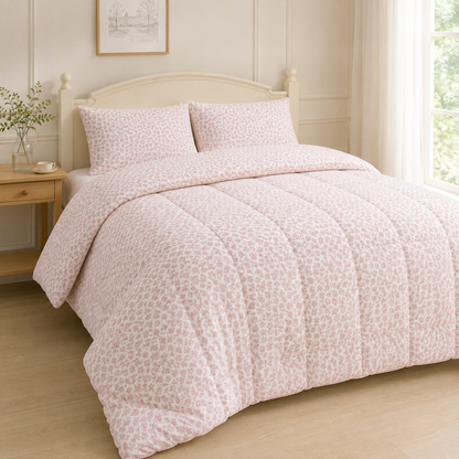 [Kozy House] Snowflake Flowers Microfibre 5mm 3D Burn-Out Korean Blanket Set